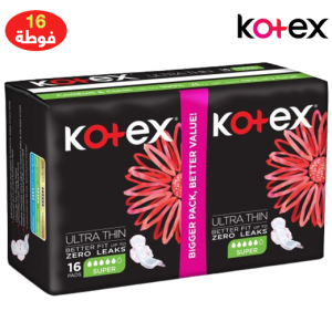 كوتكس فوط الترا الرفيعة كبيرة + بالأجنحة سريعة الامتصاص - 16 فوطة