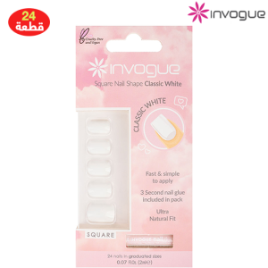 إنفوغو أظافر صناعية بيضاء - 24 قطعة