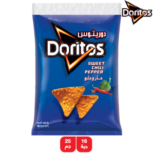 دوريتوس رقائق الذرة حار وحلو  - 16 × 25جم