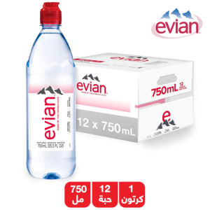 إفيان مياه معدنية طبيعية سبورت كاب - 12 × 750 مل