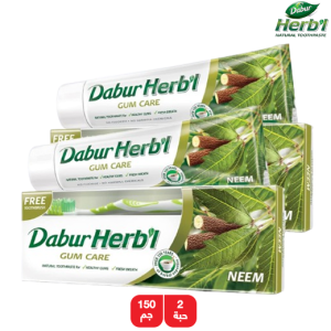 دابر هيربال معجون أسنان بزيت النيم للعناية باللثة  - 2 × 150 جم