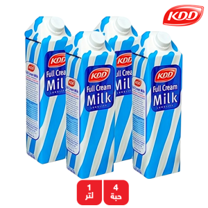 كى دى دى حليب طويل الأجل كامل الدسم - 4 × 1 لتر