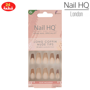 نيل اتش كيو أظافر صناعية طويلة نود تيب - 24 قطعة
