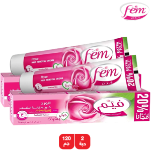 فيم كريم إزالة الشعر للبشرة الحساسة رائحة ورد - 2 × 120 جم 