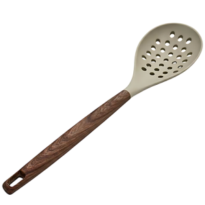 مغرفة طهي سيليكون بمقبض خشبى