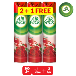 ايرويك معطر الجو بخاخ برائحة الورد - 2+1 مجاناً × 300 مل