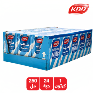 كى دى دى حليب طويل الامد نصف الدسم - 24 × 250 مل