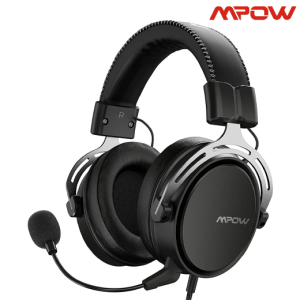 إمباو سماعة فوق الأذن أير اس اي سلكية لألعاب الفيديو - أسود وفضي