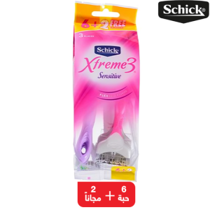 شيك ماكينة حلاقة اكستريم 3 للنساء - 6 حبة + 2 مجاناً